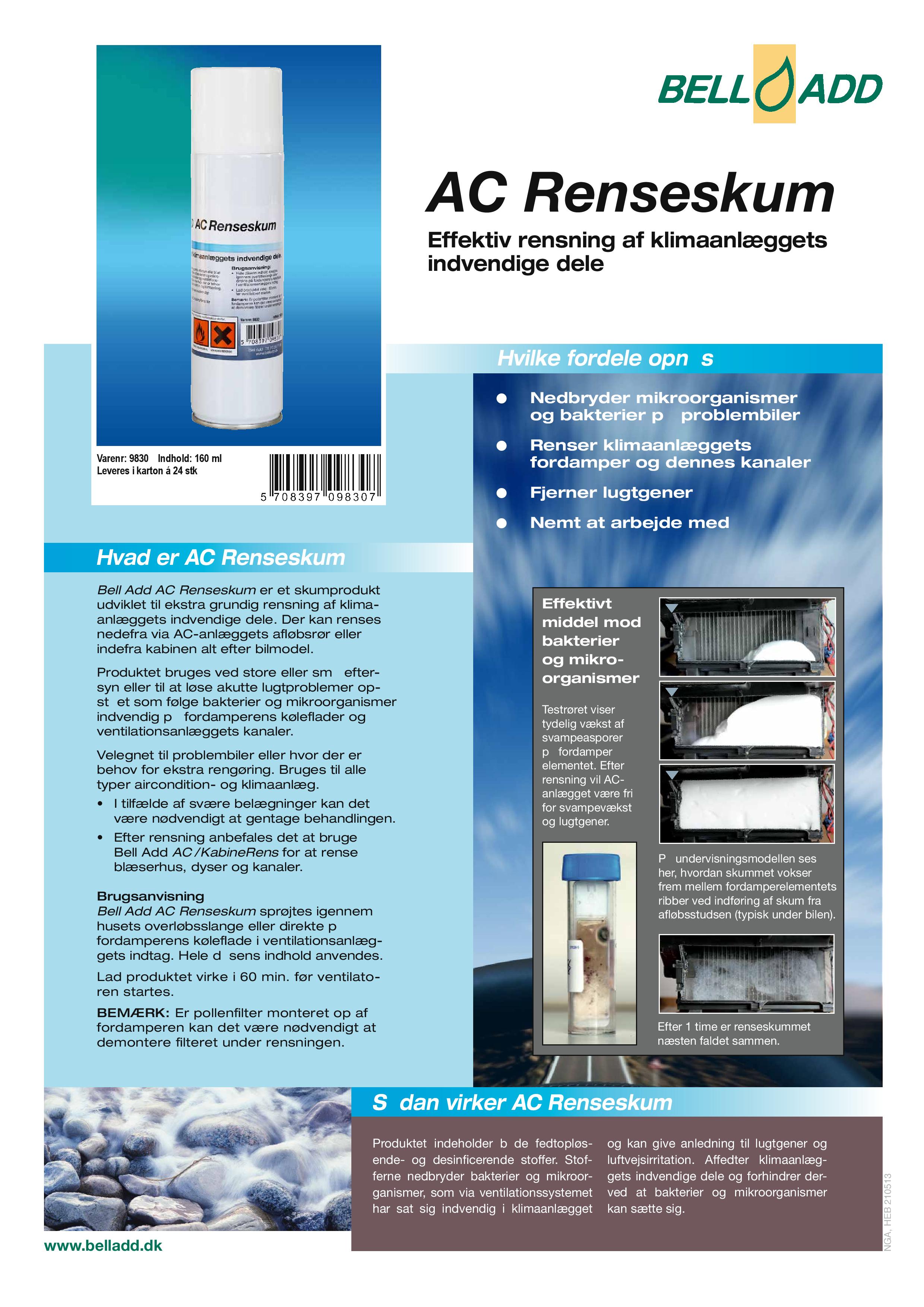 Hvordan bruges Bell AC renseskum